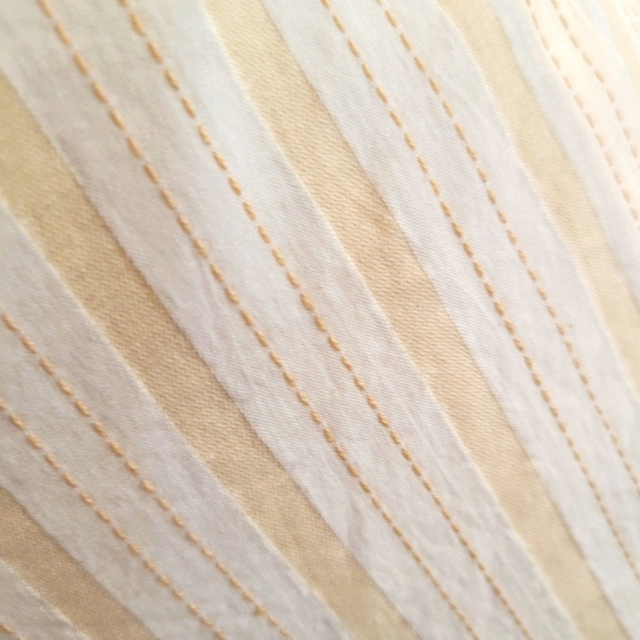 DKNY Cotton Skirt / Cream With Yellow Stripes - Size 14 / NWT - Picture 5 of 8